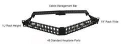 48 Port Copper Patch Panel 1U 19-inch HD Angled forKS Modules techcart