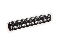 48 port copper patch panel 2u 19 black