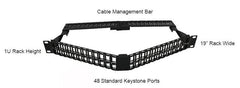 48 Port Copper Patch Panel 1U 19-inch HD Angled forKS Modules