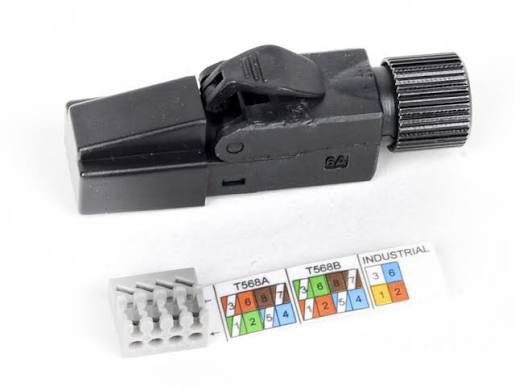 Cat6a UTP RJ45 Field-Installable Connector straight
